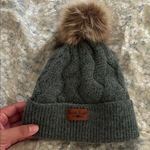Butte Knit Gray Pom-Pom Beanie